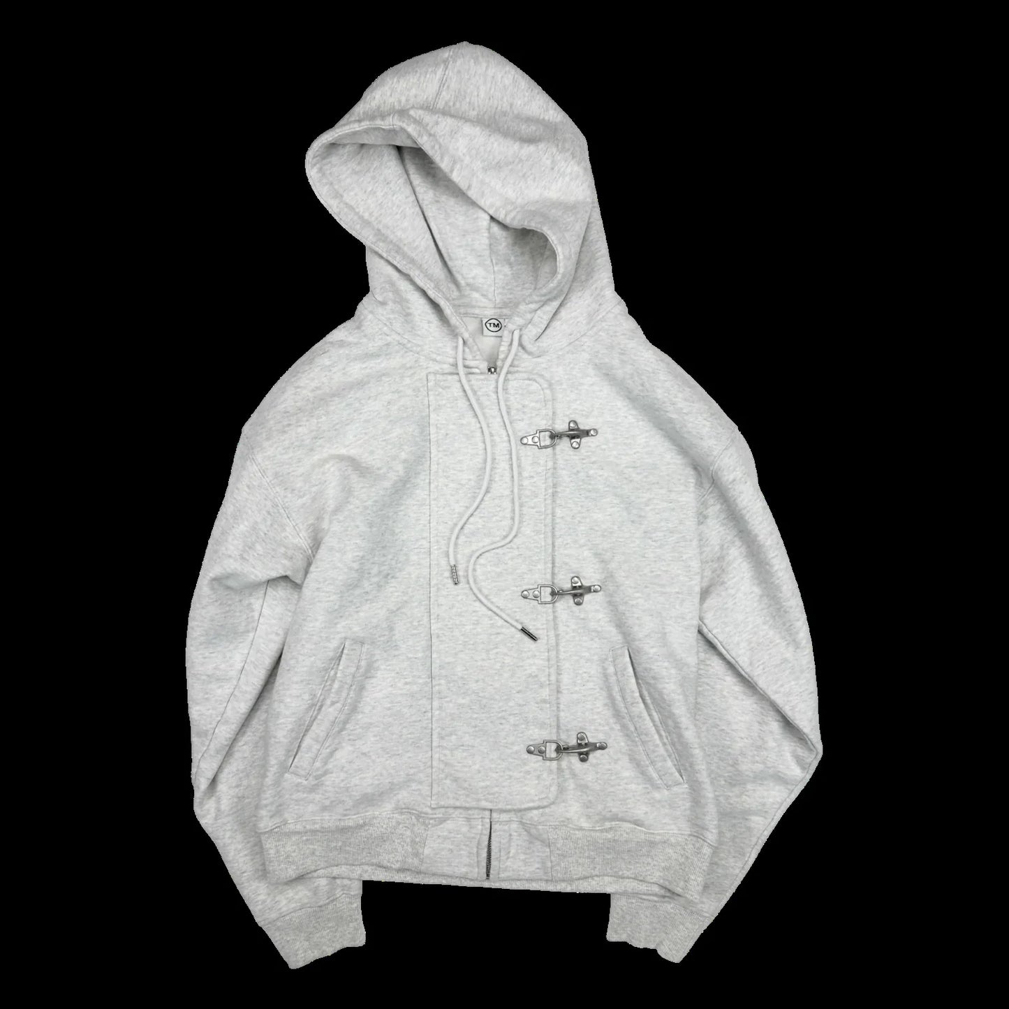 Y2K American Vintage Washed Streetwear Hoodie Women Hook Clasp Zip Up Drawstring Loose Winter Outerwear Casual Daily Wear 2026