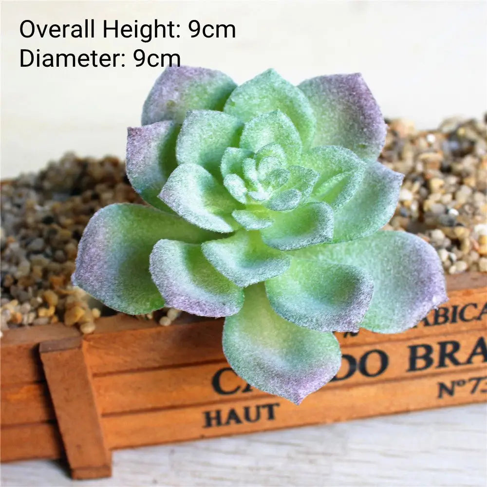Green Artificial Succulents - Flocking Home Garden Decoration