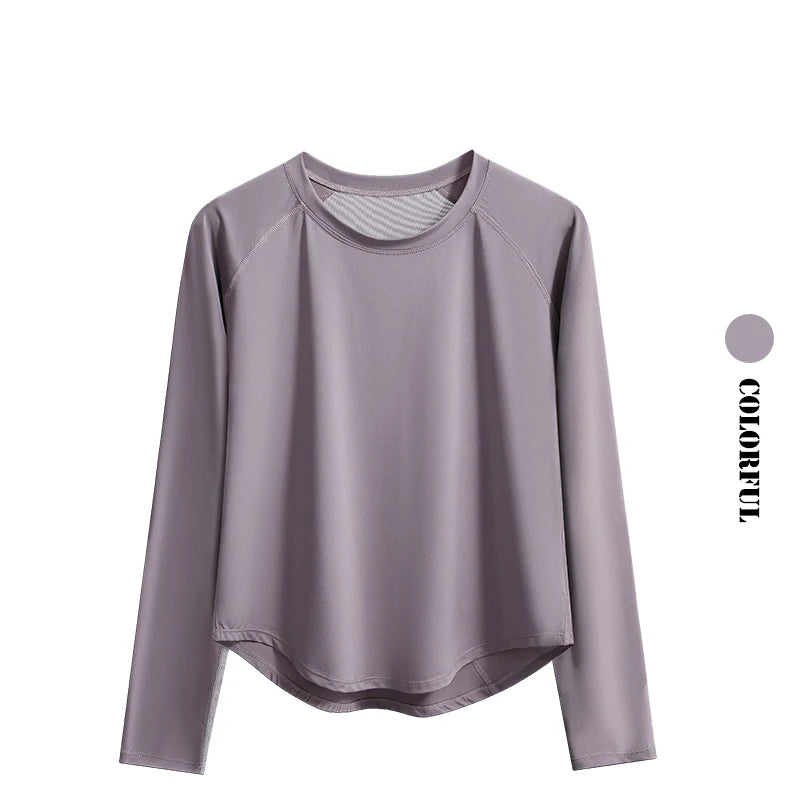 Women's Yoga Top – Long Sleeve Quick Dry Sportswear | Breathable, Flexible Workout Tee