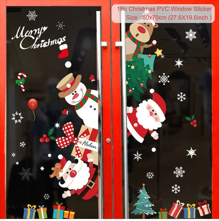 Merry Christmas Window Sticker - Holiday Home Decorations 2024-2025