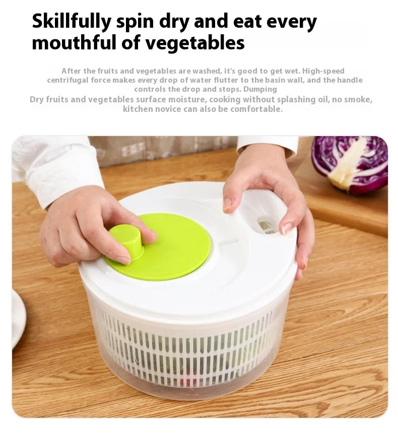 Vegetable Dehydrator Salad Spinner - Manual Kitchen Gadget for Fruits Lettuce - ZOOMNSTORE