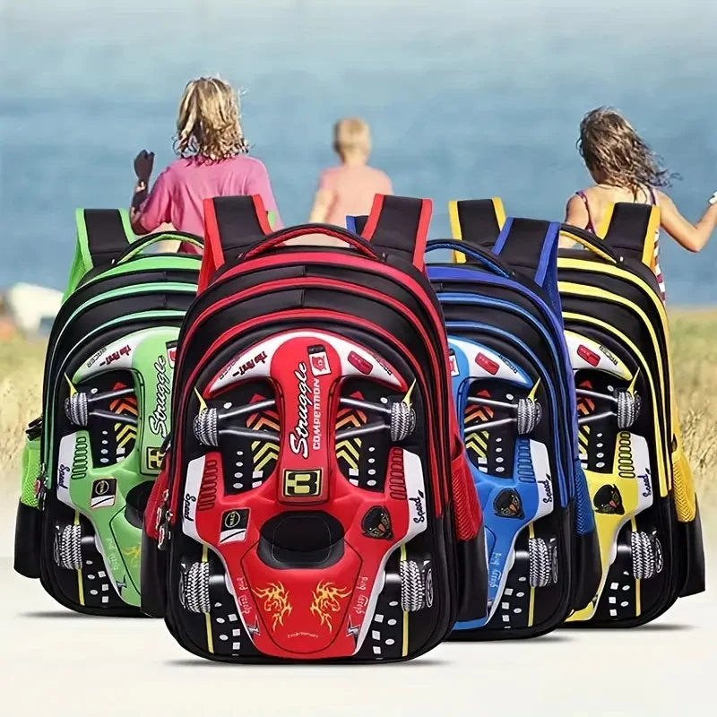 Waterproof 3D Car Backpack - Lightweight Preschool School Bag for Kids - ZOOMNSTORE