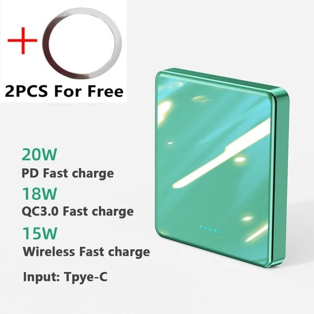 Xilecaly For Magsafe Power Bank 10000mAh Wireless Magnetic PowerBank Ultra Thin External Battery For iPhone 17 Samsung Z Flip 3