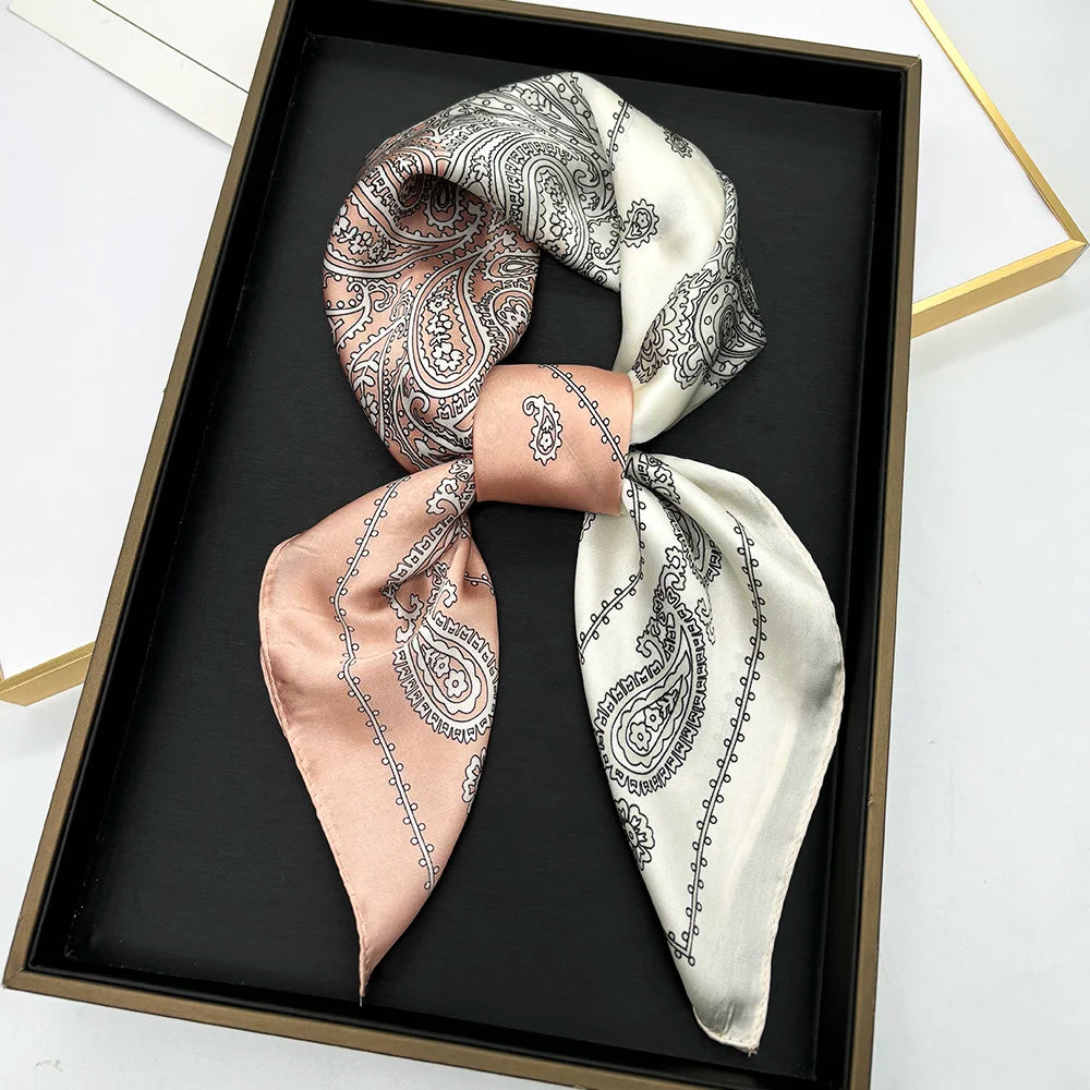 Luxury Silk Square Scarf - Womens Satin Neckerchief Hair Wrap 2023