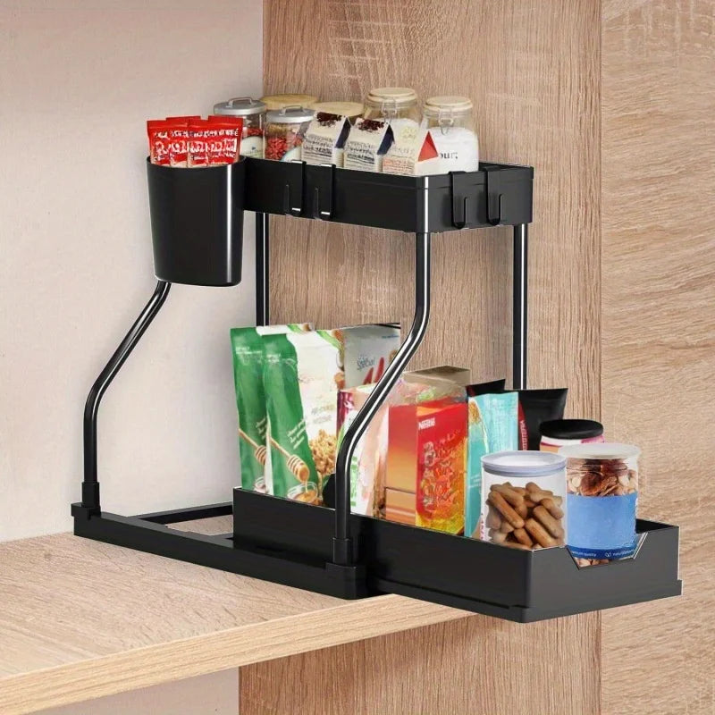 Multi-Layer Kitchen Bathroom Storage Rack - Pull-Out Finishing Organizer - ZOOMNSTORE