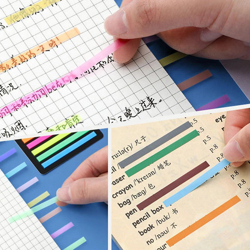 Transparent Rainbow Sticky Notepads - 300 Sheets Kawaii Memo Pad