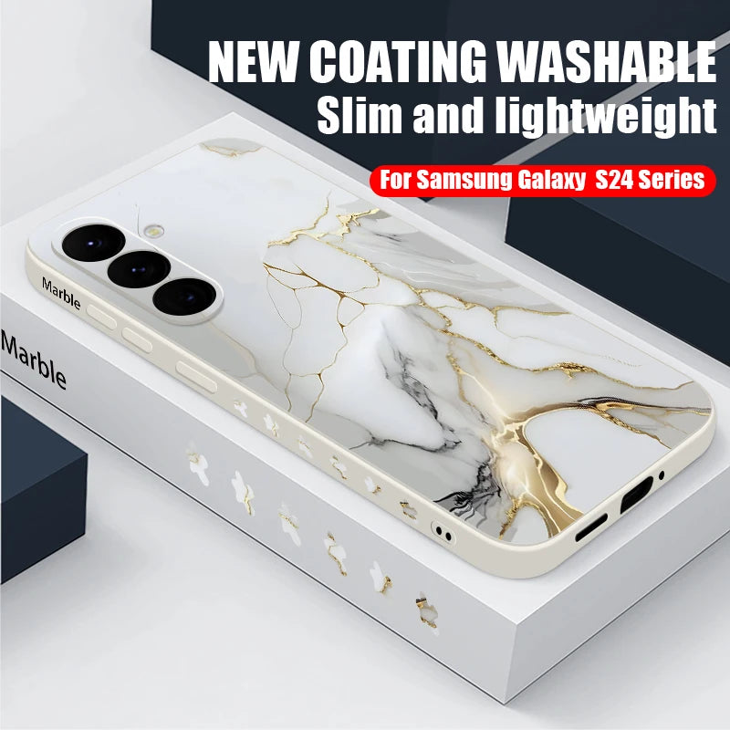 Colorful Marble Case for Samsung Galaxy S24 S23 S22 S21 S20 FE A Series - Lanyard Cover - ZOOMNSTORE