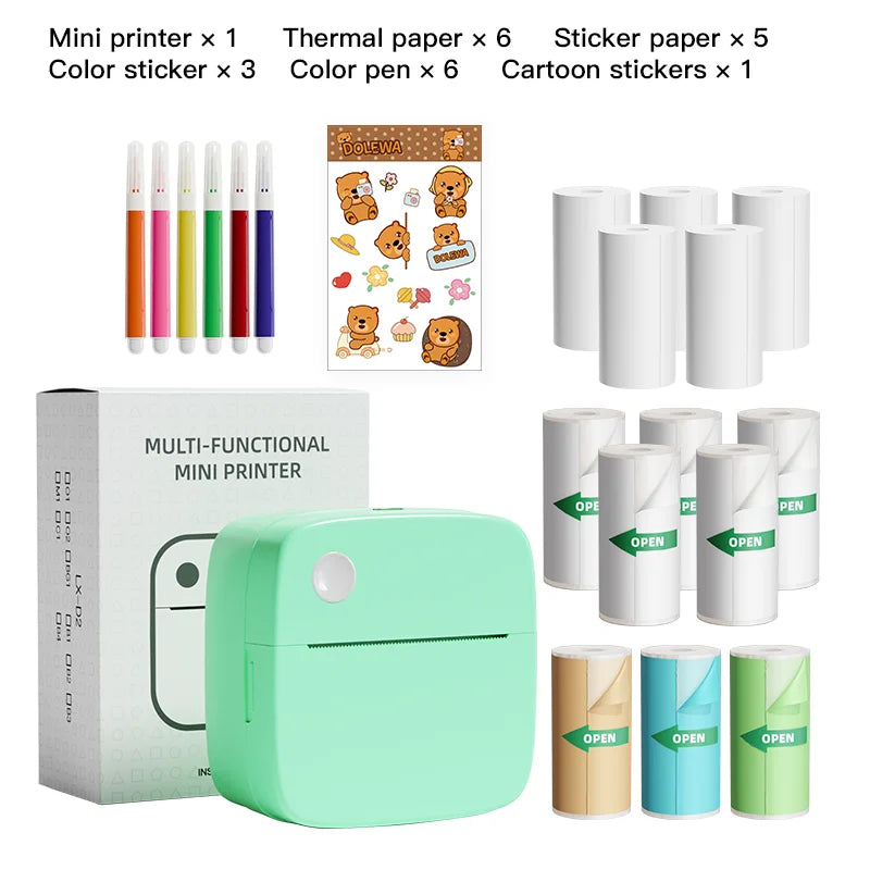 Mini Portable Wireless Label Printer DOLEWA D2 Wireless Function, Thermal Sticker Maker, Handheld Tips, Learning Marking