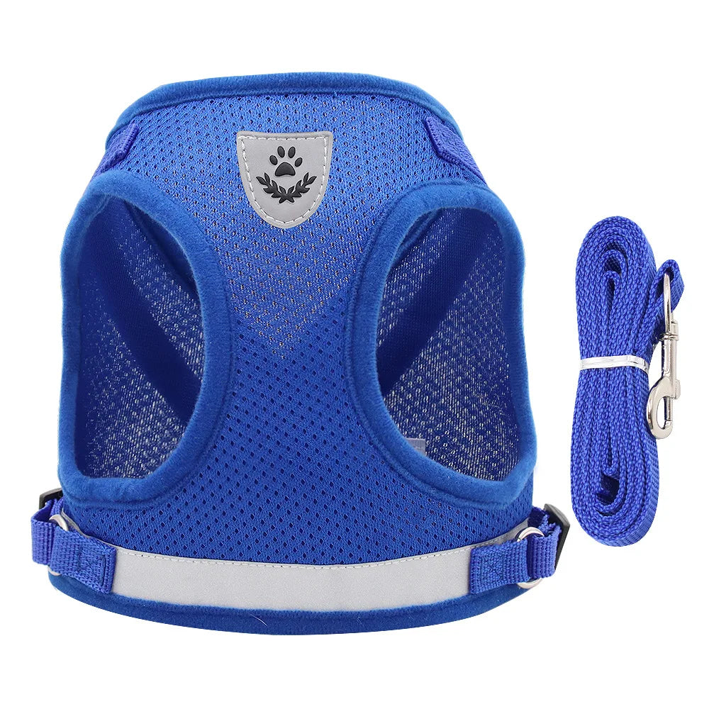 Dog Harness Leash Bulldog Vest Style Summer Reflective Puppy Harnesses Teddy Pet Supplies Breathable Rope Small Dog Collar Corgi