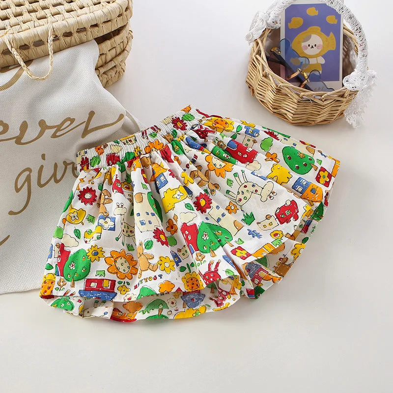 Kids Girls Skirt Shorts Summer Cotton Breathable Kids Skirt Pants Casual Baby Bloomers Children Short Pants Baby Stuff