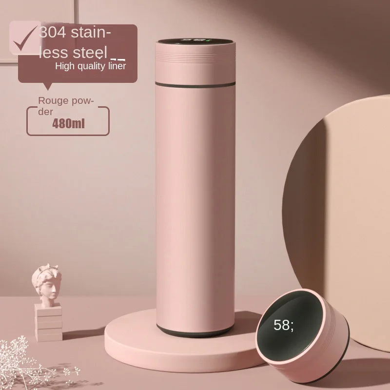 Smart Stainless Steel Water Bottle - 500ml Thermos with Temperature Display Leakproof Vacuum Flask Ideal Coffee Cup Gift - ZOOMNSTORE