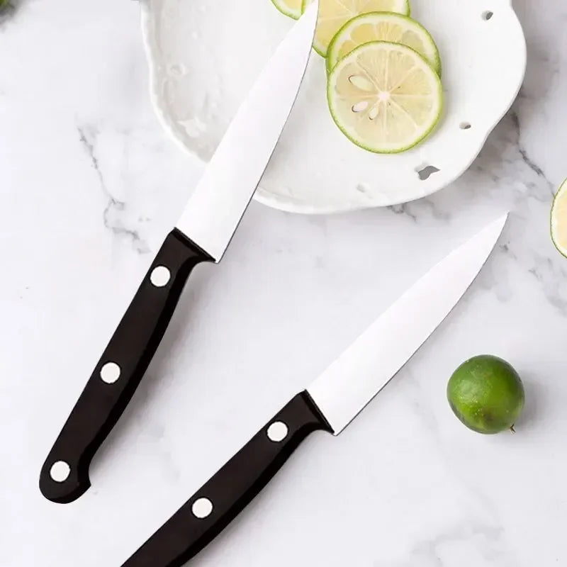 Black Fruit Knife Set - Professional Chef Knives Sharp Portable Anti-Rust Anti-Stick