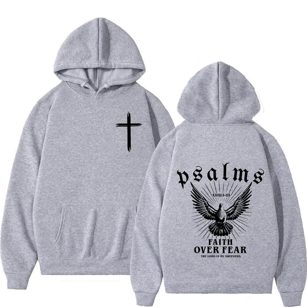 Faith Over Fear Hoodie - Christian Vintage Sweatshirt for Men Women