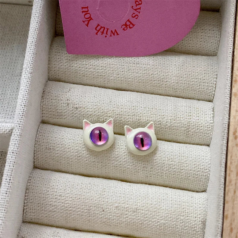 Cute Animal Stud Earrings - Cartoon Cat Bear Shark Dinosaur Jewelry for Women