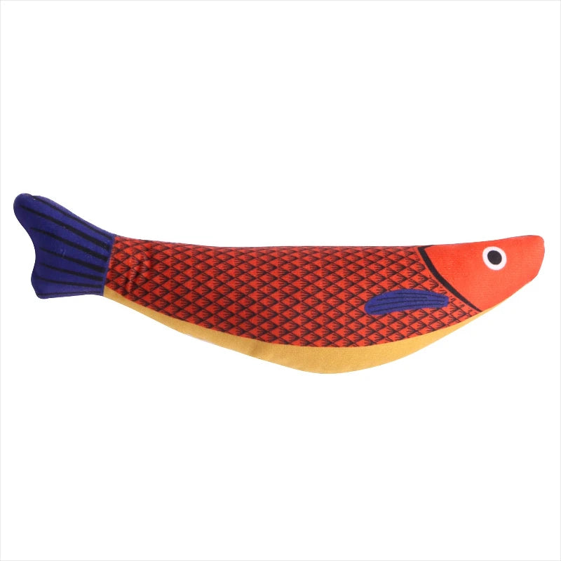 Cat Chew Plush Squeaky Toy Interactive Catnip Simulated Fish Bite-resistant Kitten Toy Teeth Cleaning Cat Supplies Accessories