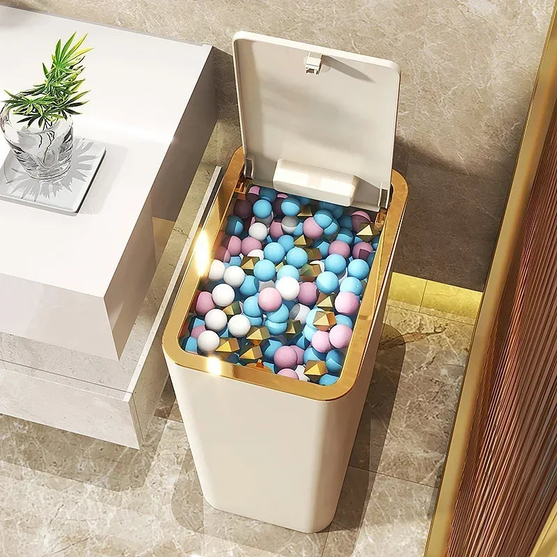 Odor Proof Trash Can - Modern Leakproof Kitchen Bathroom Bin