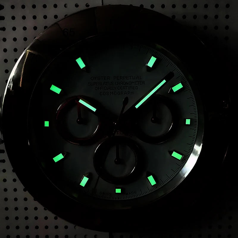 Luxury Metal Wall Clock - Modern 34cm Luminescent Home Decor
