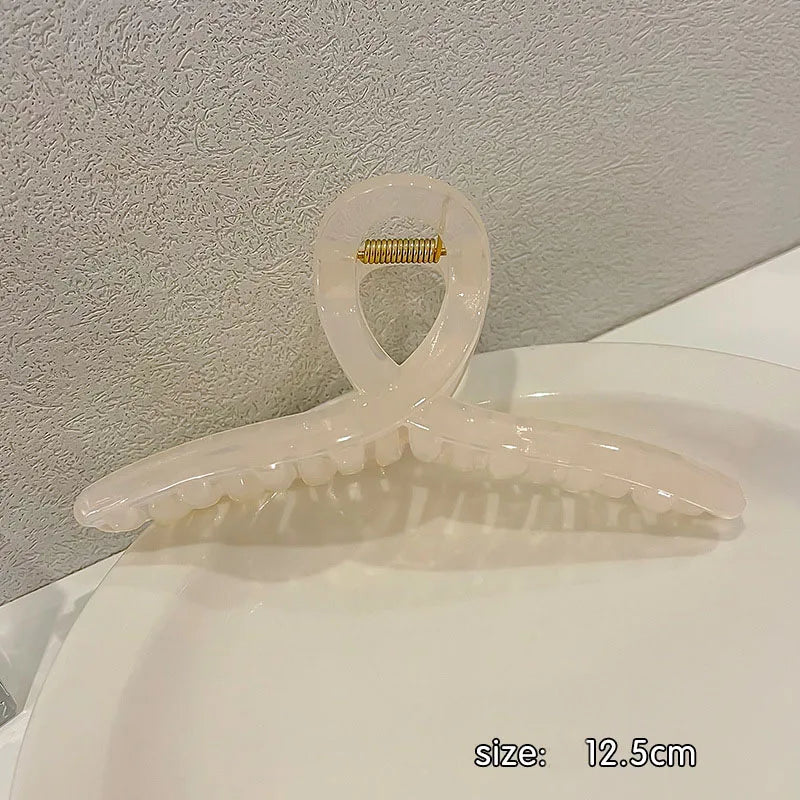 Women Elegant Translucent Cross Rectangle Geometric Hair Claws Lady Sweet Hair Holder Toothed Hair Clip Fashion Hair Accessories