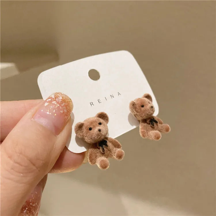 Cute Animal Stud Earrings - Cartoon Cat Bear Shark Dinosaur Jewelry for Women