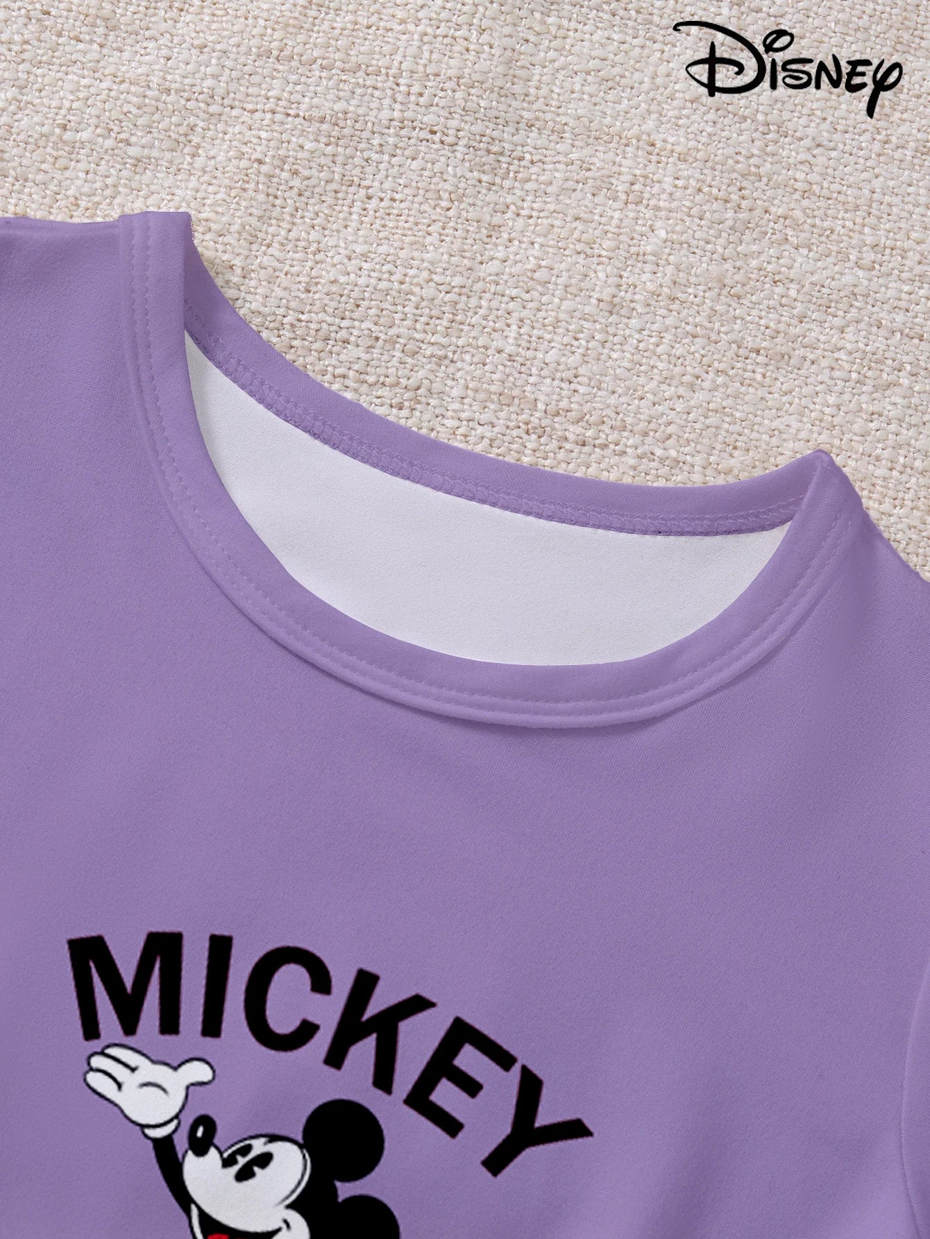 Women's 2-piece Mickey Cute Cartoon Pattern Short sleeved Top and Shorts Sleepwear Home Clothes