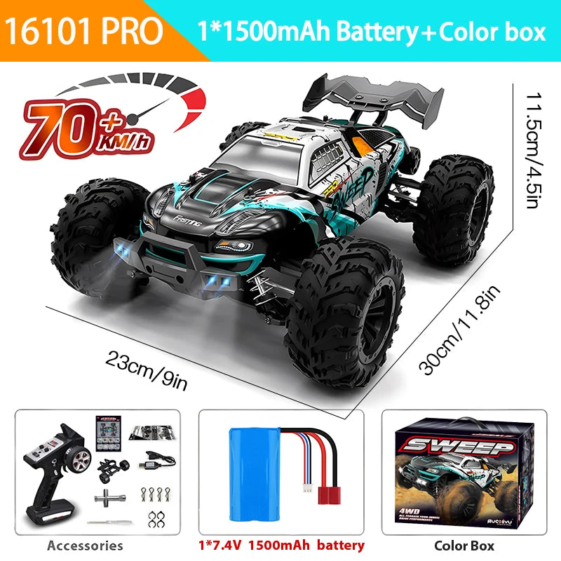 116 4WD RC Monster Truck - High Speed Drift Remote Control Car for Kids