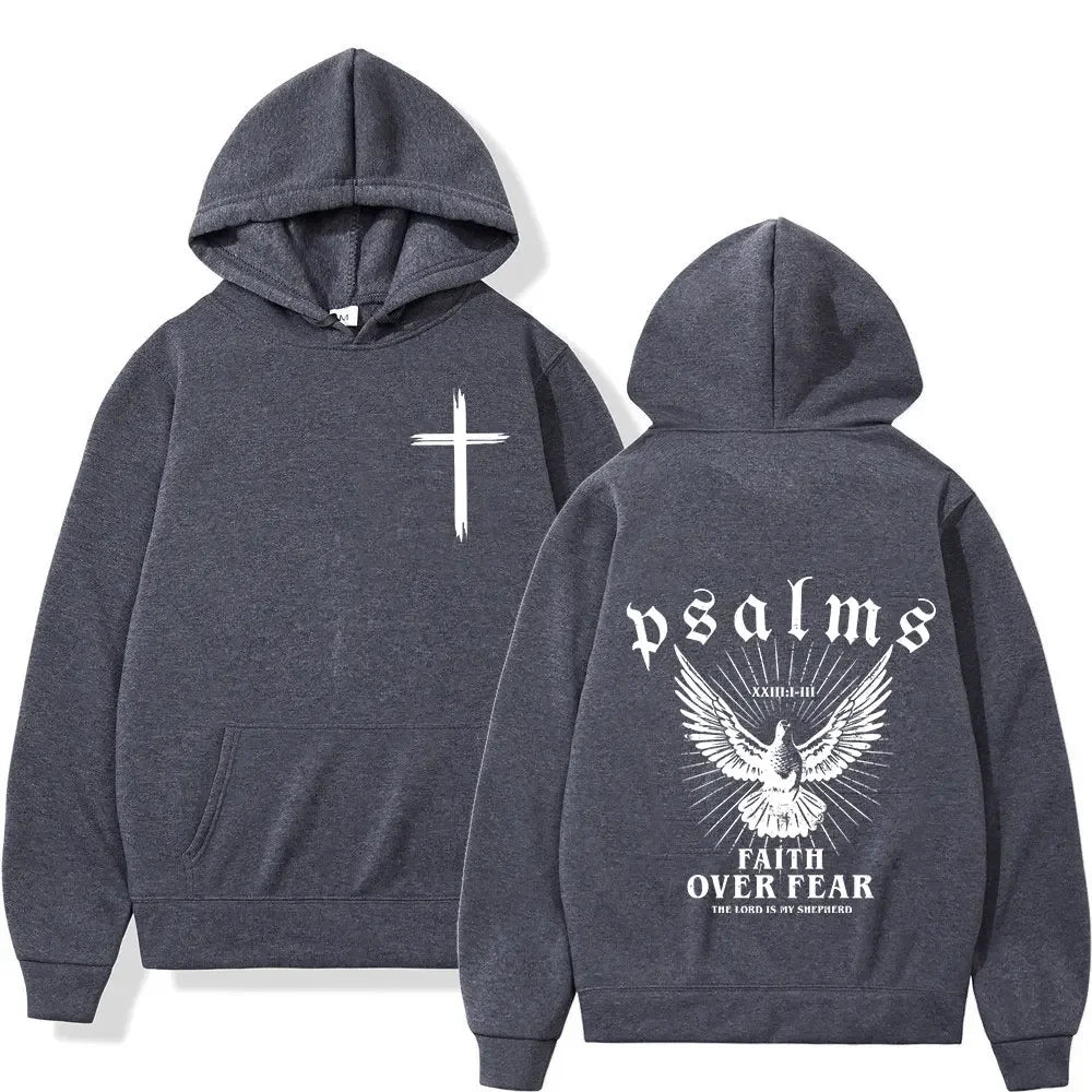 Faith Over Fear Hoodie - Christian Vintage Sweatshirt for Men Women - ZOOMNSTORE