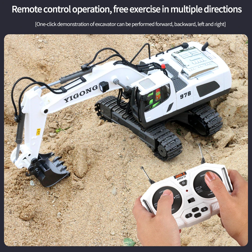 Remote Control Excavator Dump Truck Set - RC Construction Toys for Kids - ZOOMNSTORE