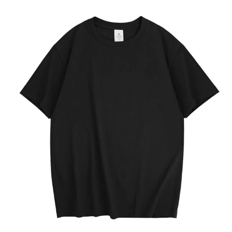 Plain 100% Cotton 220 Gsm Crew Neck Half Sleeve T-shirts for Men Casual Summer Oversized T-Shirt for Daily Wear Vacation Resorts