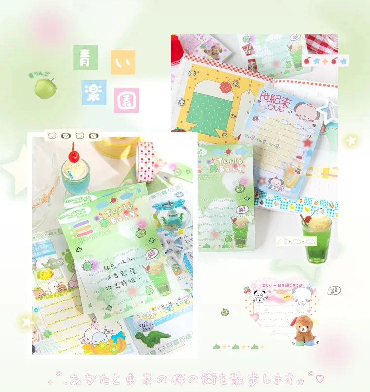 Cute Japanese Memo Pads - 50 Sheets Old-Fashioned Message Paper for DIY Journals