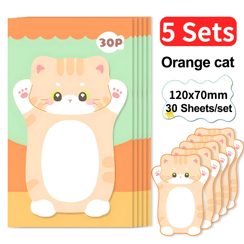 Aesthetic Cat Sticky Notes - Cute Kawaii Memo Pad for Daily Planning