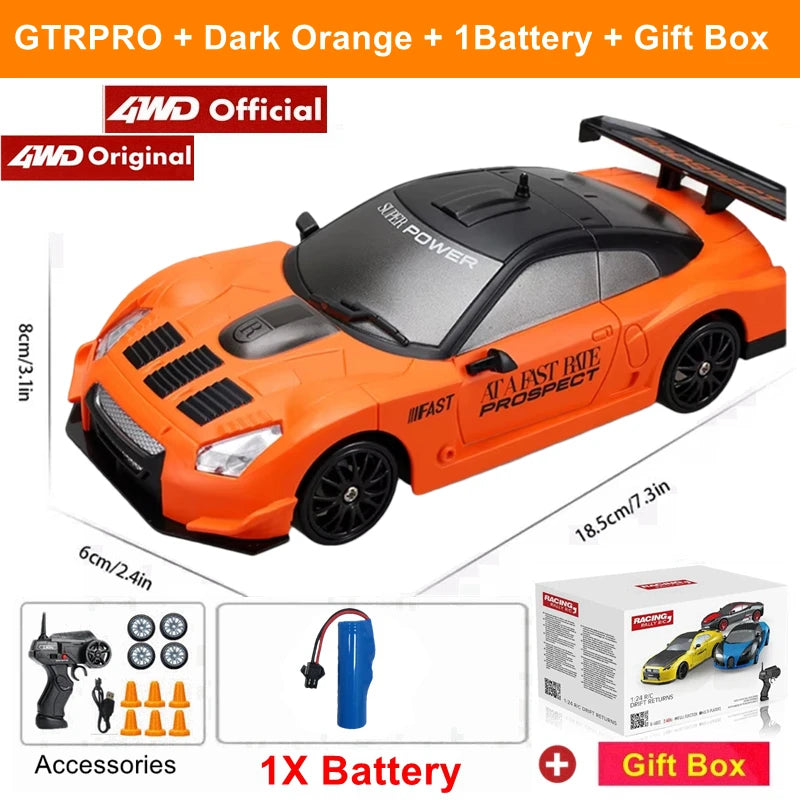 RC Drift Car 4WD - LED Remote Control Racing Vehicle for Kids Adults