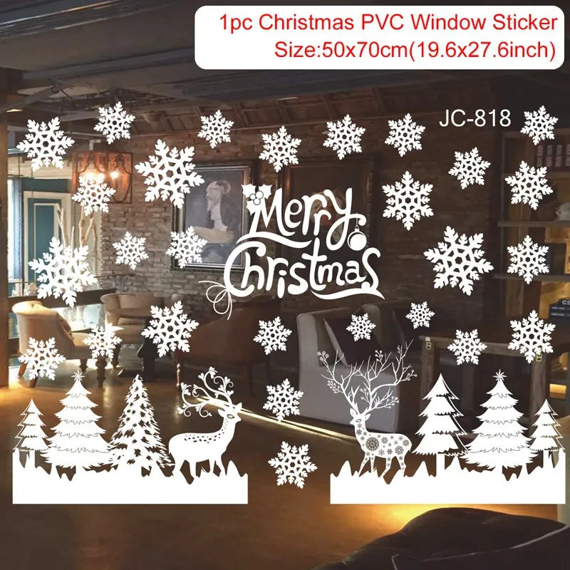 Merry Christmas Window Sticker - Holiday Home Decorations 2024-2025