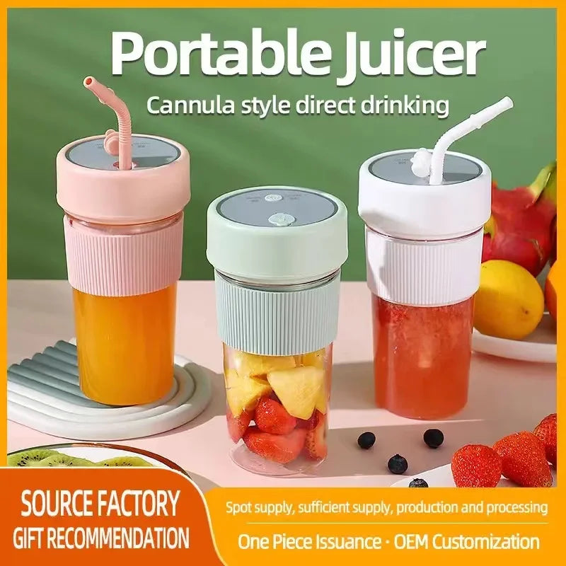 Portable Electric Juicer - Mini Wireless Blender for Smoothies and Juice Extraction