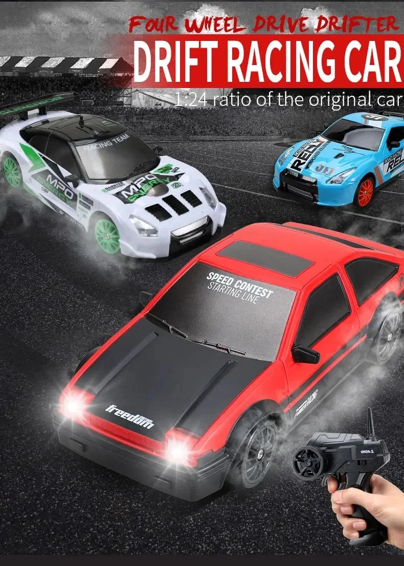 RC Drift Car 4WD - LED Remote Control Racing Vehicle for Kids Adults - ZOOMNSTORE