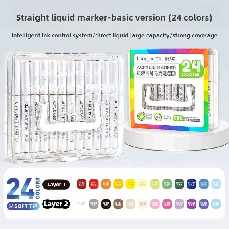 Acrylic Markers Set - 9 Color Art Pens for Rock Painting DIY Crafts