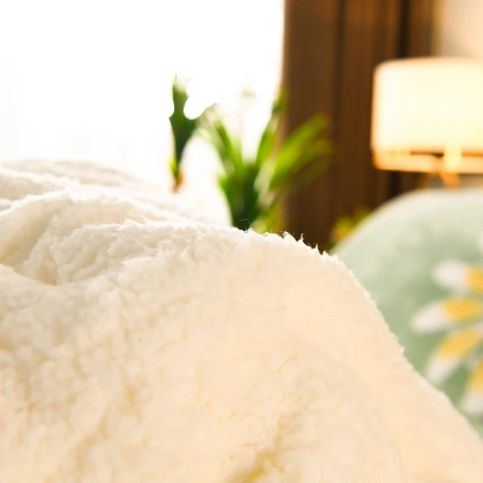 Winter Lamb Wool Blanket - Thick Printed Bedding for Dorms - ZOOMNSTORE