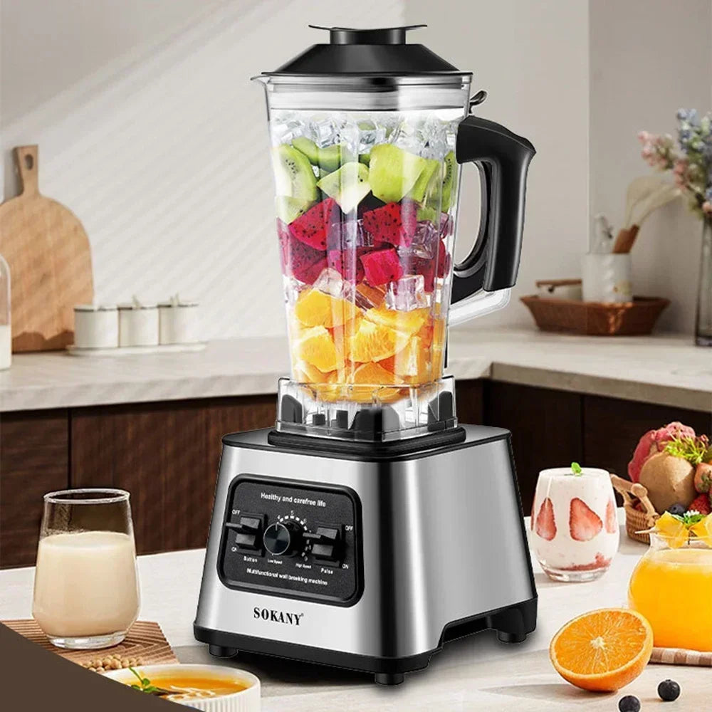 6000W Professional Blender - Smoothie Maker with 25L Container for Ice Nuts and Fruits