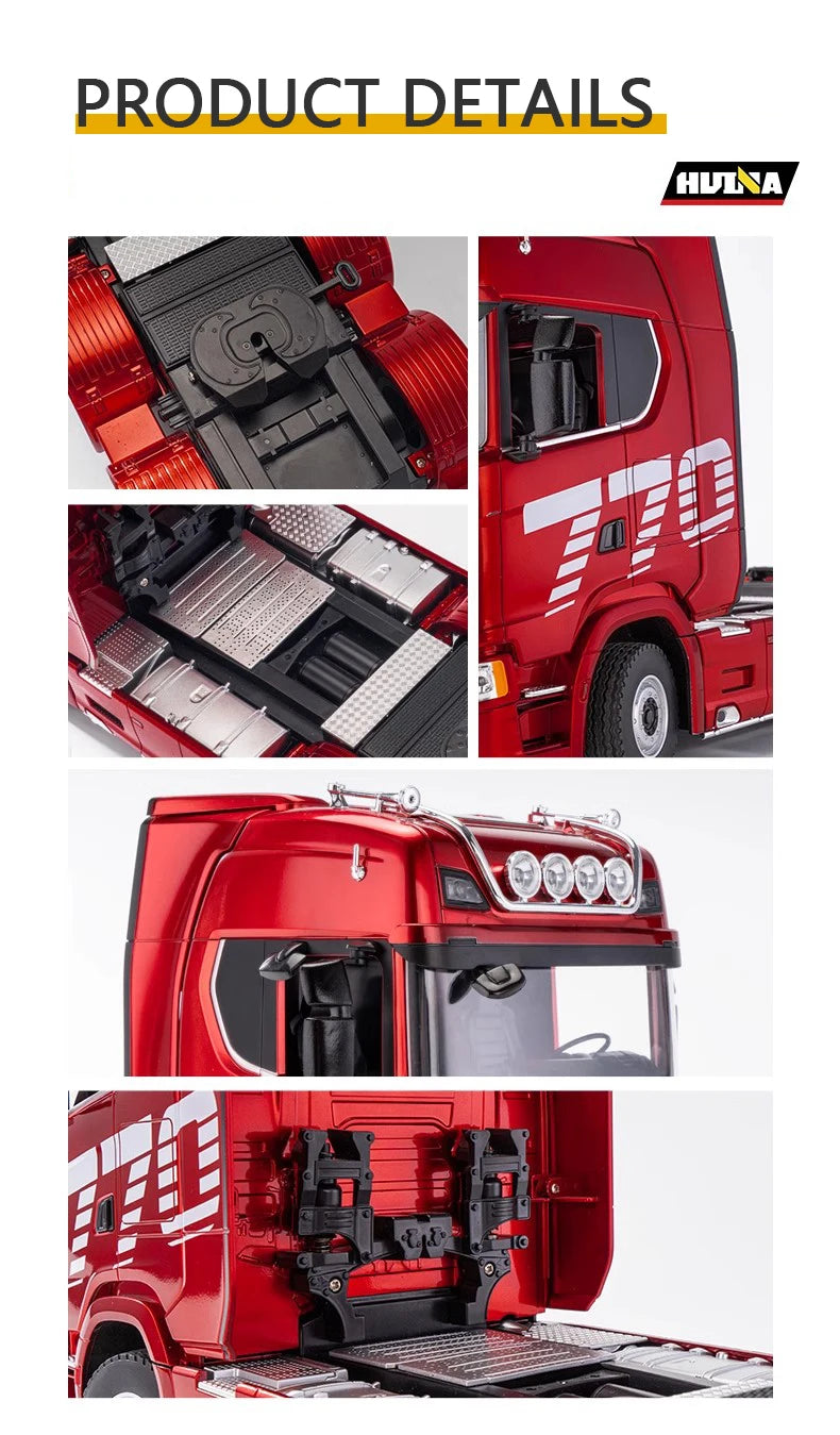 HUINA 1501 770S RC Tractor Truck - 118 Scale Alloy Engineering Vehicle with Lights and Sounds - ZOOMNSTORE
