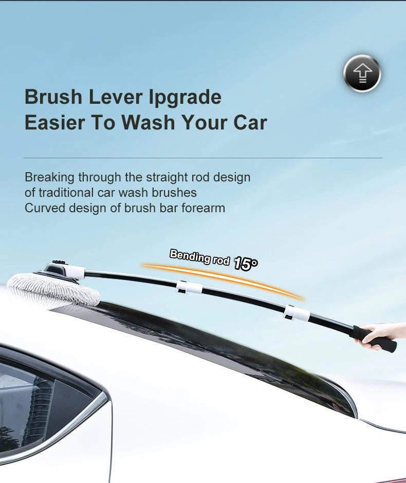15 Bend Car Cleaning Brush - Telescoping Chenille Wash Mop
