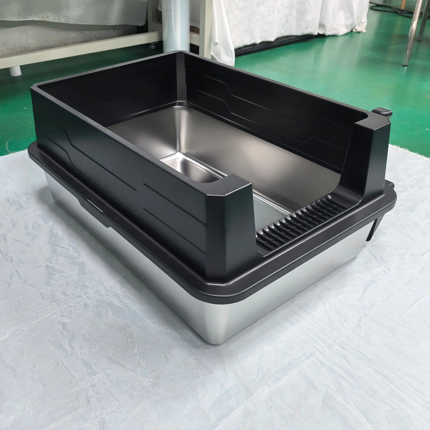 XXXL Stainless Steel Litter Box - Extra Large Metal Cat Litter Box for Big Multiple Cats with High Sides - ZOOMNSTORE
