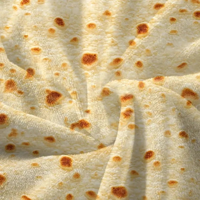 Mexican Tortilla Print Flannel Blanket - Soft Warm Throw for Couch Sofa Bed Camping Travel - ZOOMNSTORE