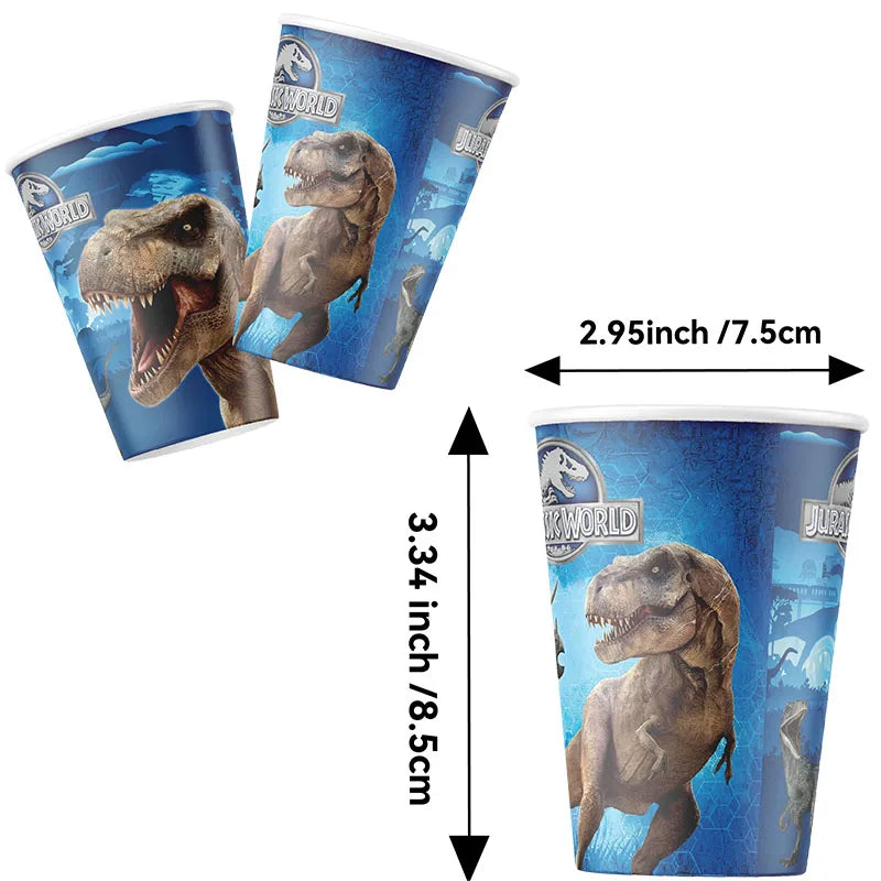 Jurassic World Tableware - Dinosaur Party Supplies | Disposable Plates & Cups