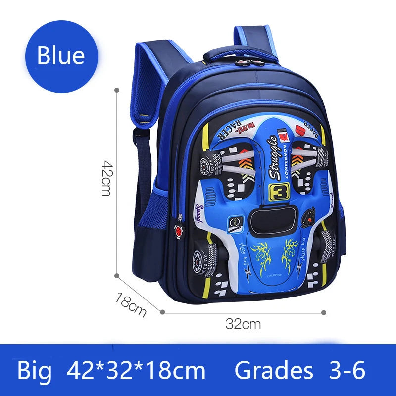 Waterproof 3D Car Backpack - Lightweight Preschool School Bag for Kids - ZOOMNSTORE