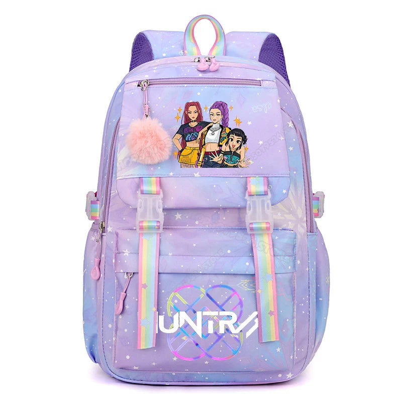 Kids Backpack - High Capacity Cartoon Anime School Bag for Girls | Breathable, Wear Resistant
