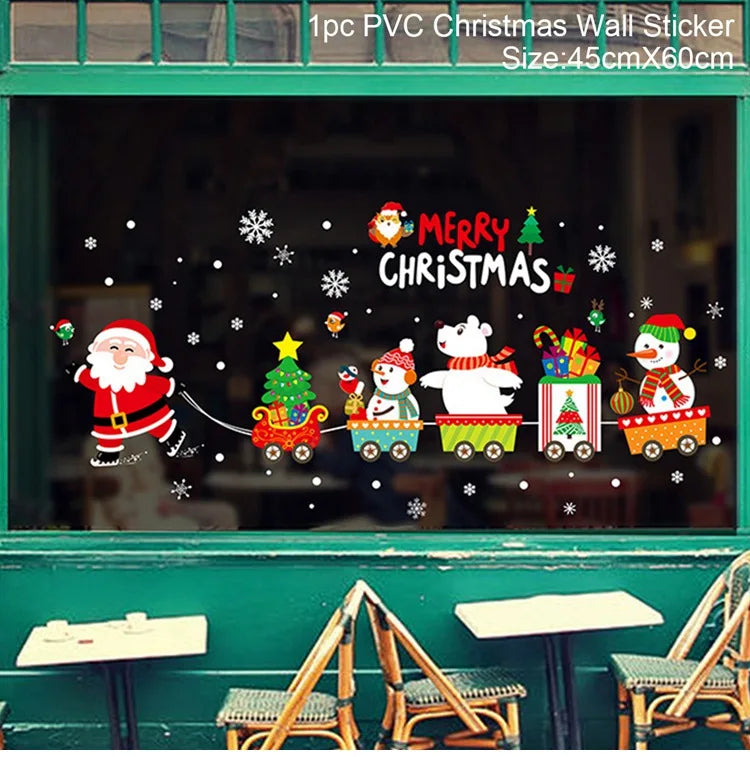 Merry Christmas Window Sticker - Holiday Home Decorations 2024-2025