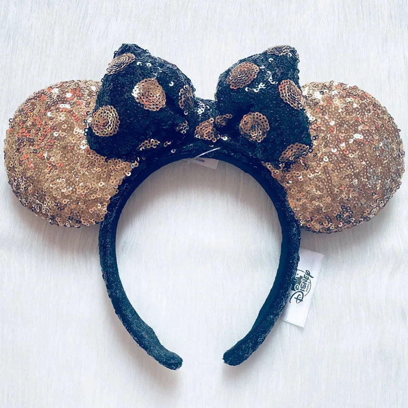 Minnie Mouse Ear Headband - Disney Plush Sequin Accessory for Adults Kids