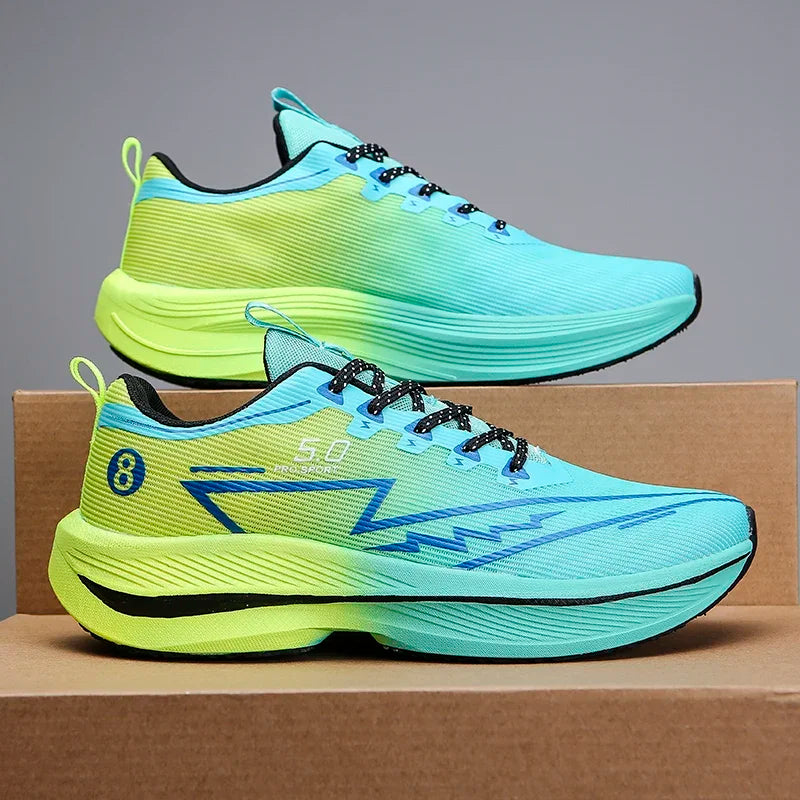 Marathon Men Sports Running Shoes Carbon Board Air Cushion Breathable Lightweight Women's Comfortable Athletic Nonskid Sneakers