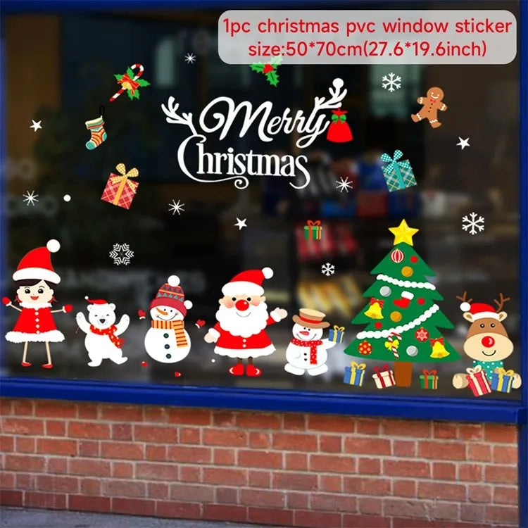 Merry Christmas Window Sticker - Holiday Home Decorations 2024-2025