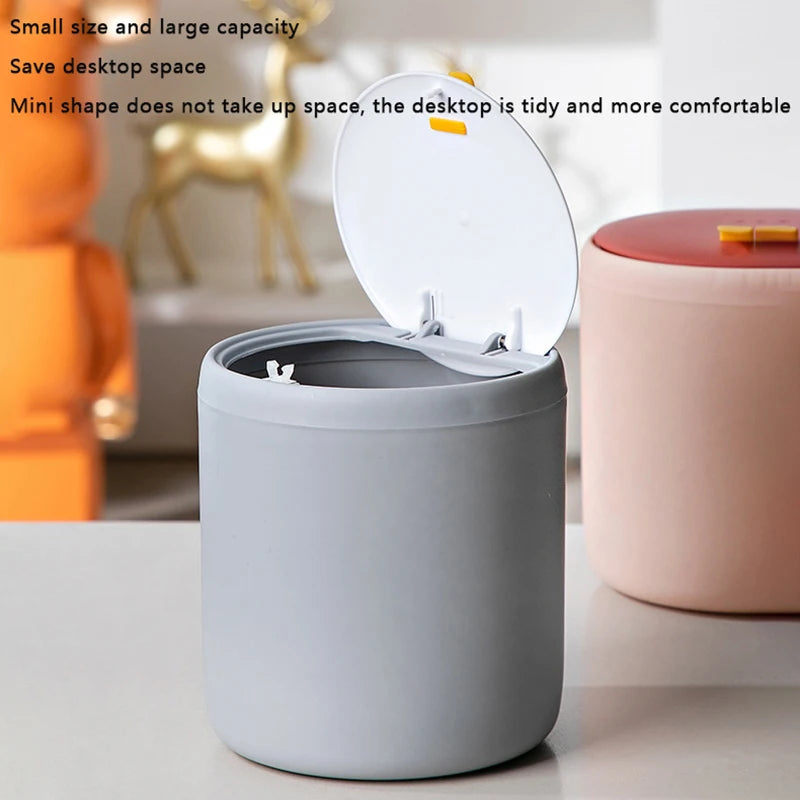 Mini Desktop Trash Can - Plastic Office Waste Bin Organizer