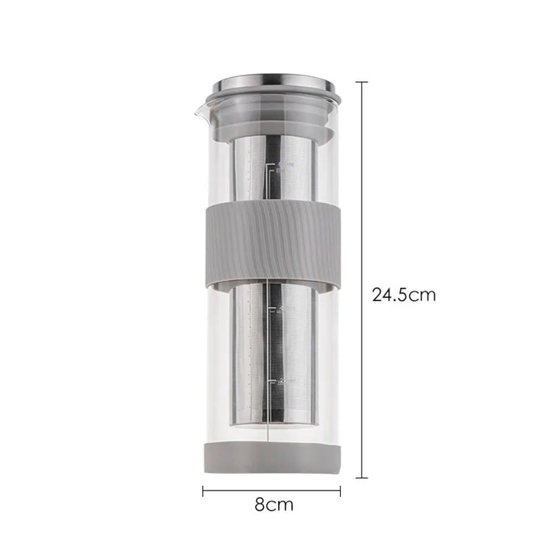 Portable Cold Brew Coffee Maker - 800ml Iced Coffee Kettle Tea Infuser - ZOOMNSTORE